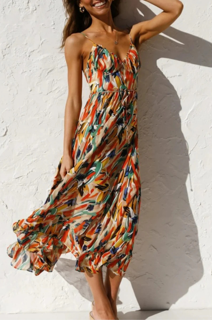 Elisabeth | Kolorowa Sukienka Midi