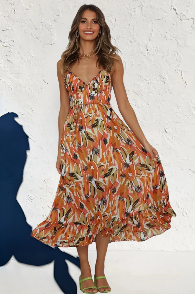 Elisabeth | Kolorowa Sukienka Midi