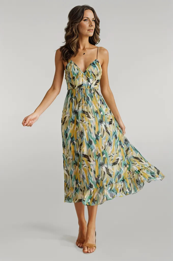 Elisabeth | Kolorowa Sukienka Midi