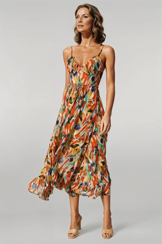 Elisabeth | Kolorowa Sukienka Midi