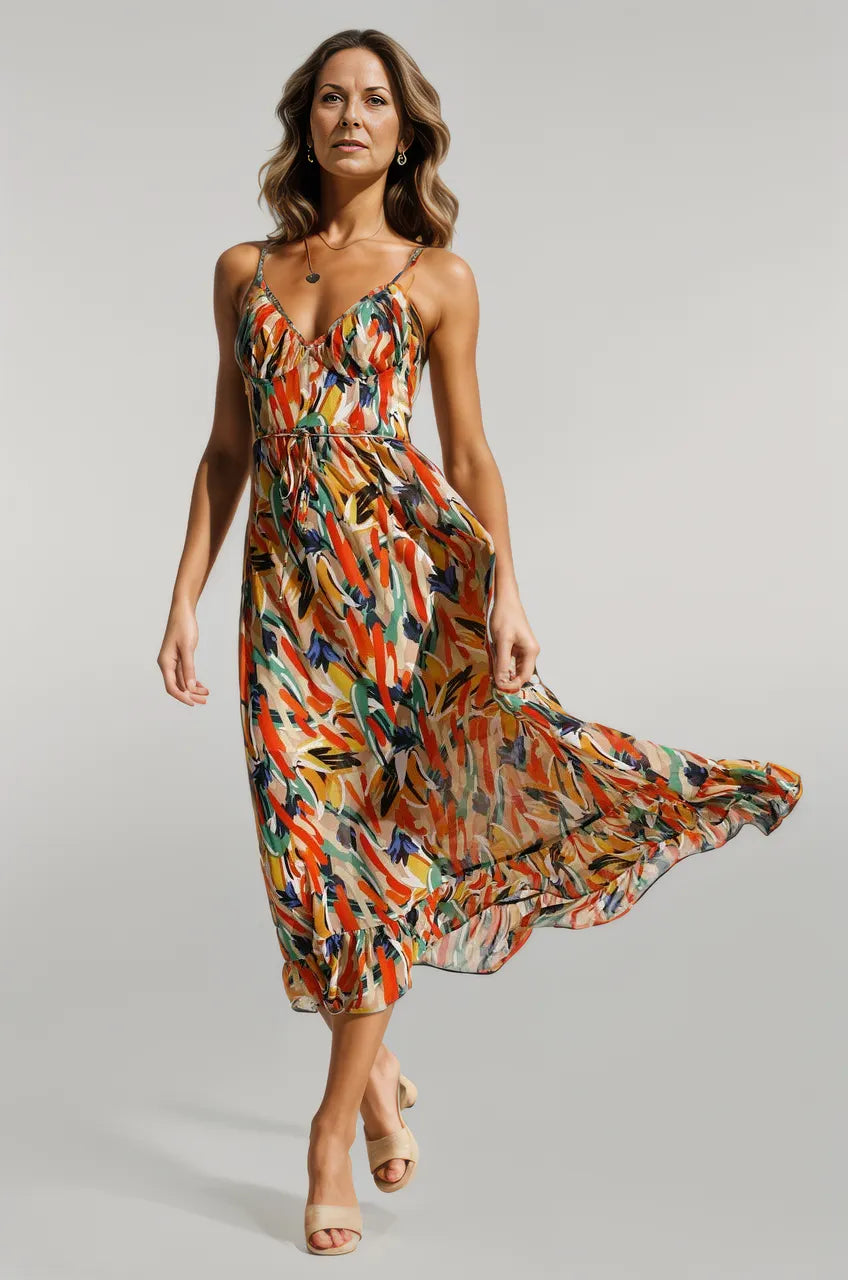 Elisabeth | Kolorowa Sukienka Midi
