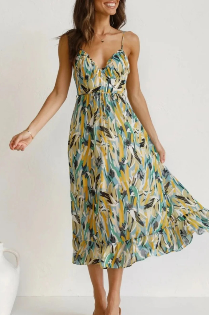 Elisabeth | Kolorowa Sukienka Midi