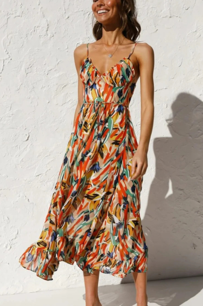 Elisabeth | Kolorowa Sukienka Midi