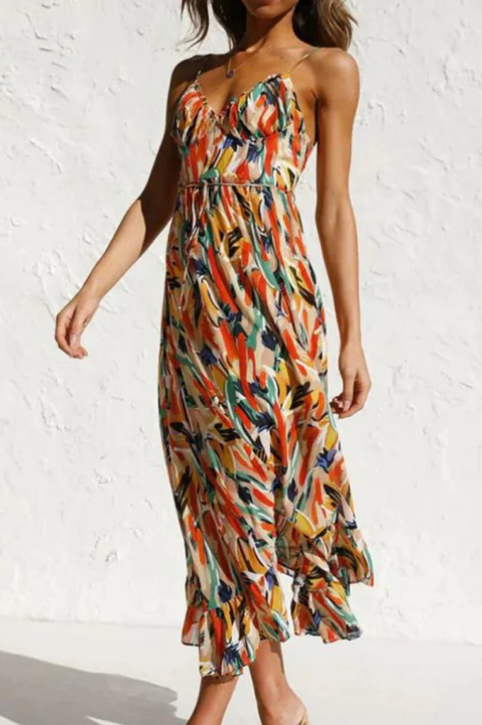 Elisabeth | Kolorowa Sukienka Midi