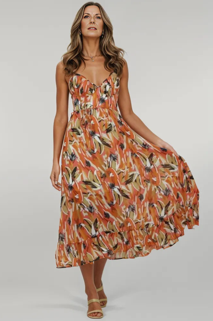 Elisabeth | Kolorowa Sukienka Midi