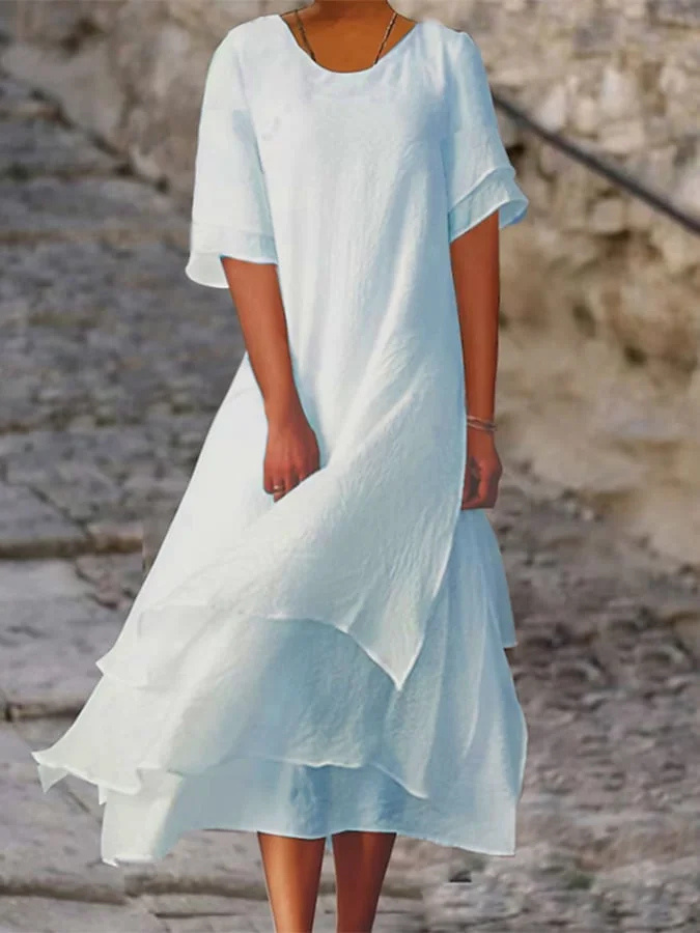 Isilde - Elegancka długa bawełniana sukienka