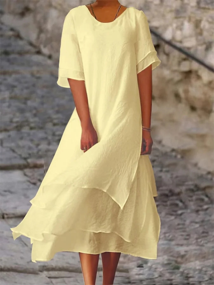 Isilde - Elegancka długa bawełniana sukienka